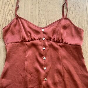 Wilfred Terracotta Button-Front Dress